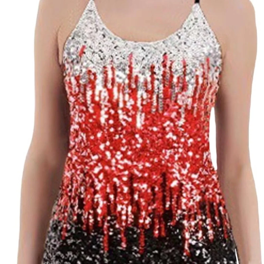 Glamorous Sequin Gradient Tank Top - Picture 1 of 6